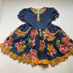 Matilda Jane Joanna Gaines Blue Polka Dot Floral Dress